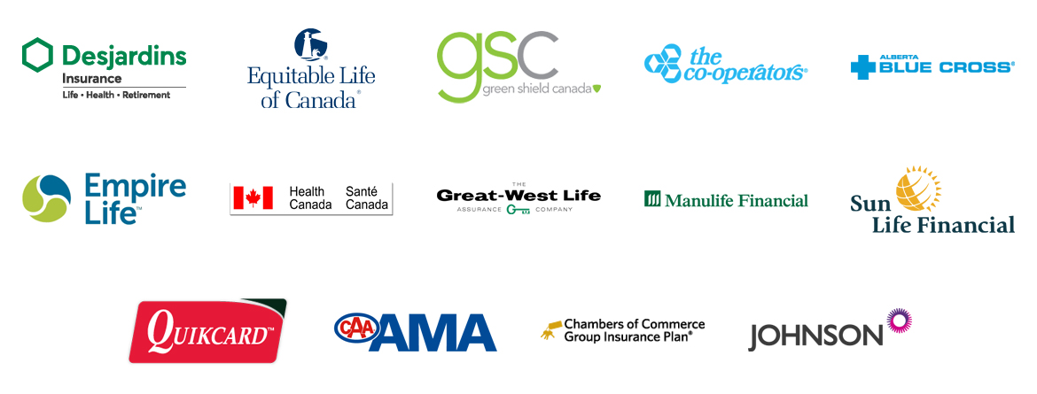 A group of 14 insurance company logos. Links to the company websites can be found below